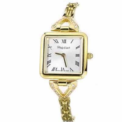 Philip Watch 8053555583 Montre en or pour femmes - Boîtier et bracelet en or 18 carats, ornés de diamants