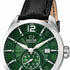 Orologio svizzero al quarzo Jaguar da uomo - Modello J663/3, cassa in acciaio, quadrante verde, cinturino in pelle nera