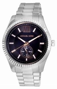 Michael Kors MK8946 Orologio multifunzione Lexington da uomo in acciaio inossidabile con quadrante nero