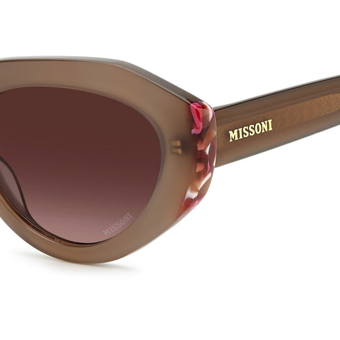 Missoni MIS 0131/S Occhiali da sole da donna - 53 mm, montatura beige trasparente con lenti marroni sfumate