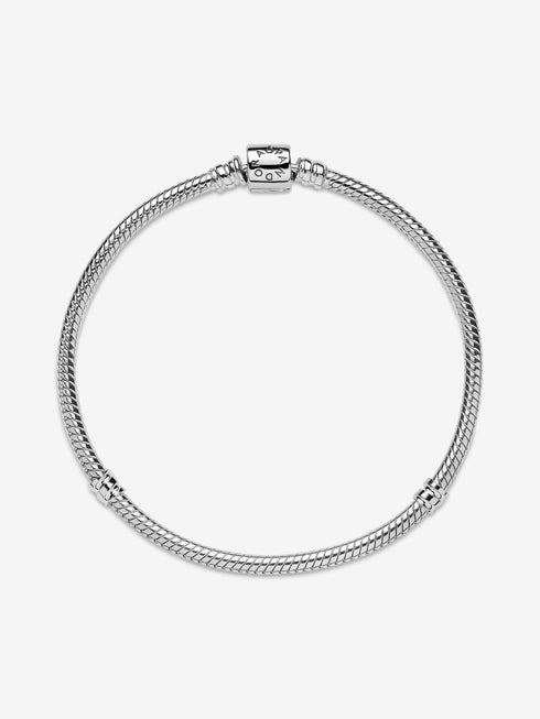 PANDORAPandora 598816C00 - 21 Moments Barrel Clasp Snake Chain Bracelet – Sterling Silver, 21cmBIJOXEcecile