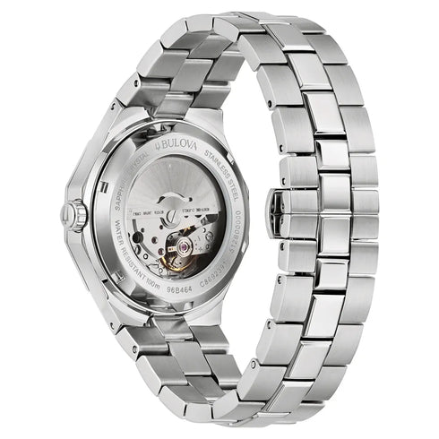 Bulova 96B464 Men's Automatic Watch – Green Dial, 40mm Steel Case, 100m WR