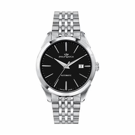 PHILIP WATCHPhilip Watch Roma R8223217001 Men's Automatic Watch - Stainless Steel, Black DialWATCHESEcecile