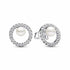 Pandora Treated Freshwater Cultured Pearl & Pavé Halo Stud Earrings 293154C01 - Sterling Silver, Cubic Zirconia