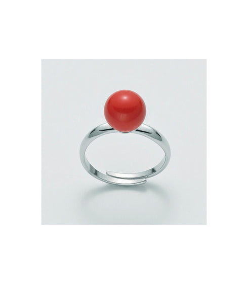 Miluna LID3310 Women's Ring - 925 Silver with 9mm Coral Aggregate