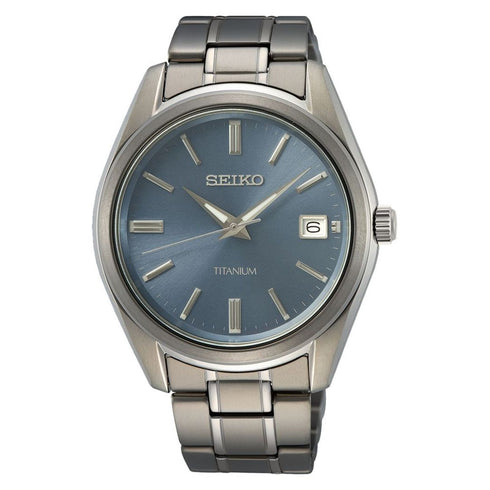SEIKOSeiko SUR371P1 Men's Titanium Watch - Blue Dial, Sapphire CrystalWATCHESEcecile