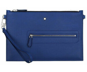 Montblanc Meisterstück Selection Soft Pouch 130063 - Pelle di vitello blu, manico da polso staccabile
