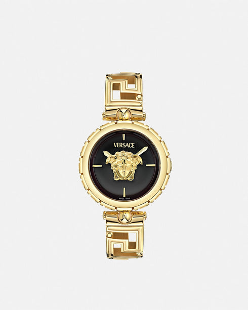 Versace Medusa Jewel VE0B00525 Women’s Watch – Black Dial, Gold Bracelet 34 mm