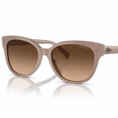 Ralph by Ralph Lauren RA 5305U Women's Sunglasses – Shiny Solid Beige Frame with Brown Gradient Lenses