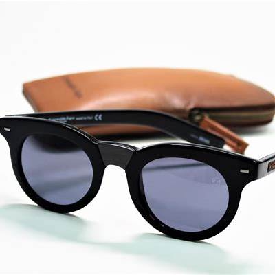 Ermenegildo Zegna Couture ZC0010 64A47 Unisex Sunglasses - Striped Black Acetate Frame, Smoke Lenses, 47mm