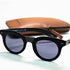 Ermenegildo Zegna Couture ZC0010 64A47 Unisex Sunglasses - Striped Black Acetate Frame, Smoke Lenses, 47mm