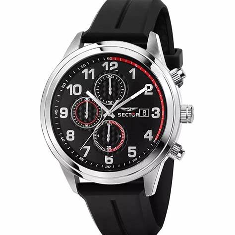 Sector 670 R3271740001 Men's Chronograph Watch – Black Dial, Silicone Strap
