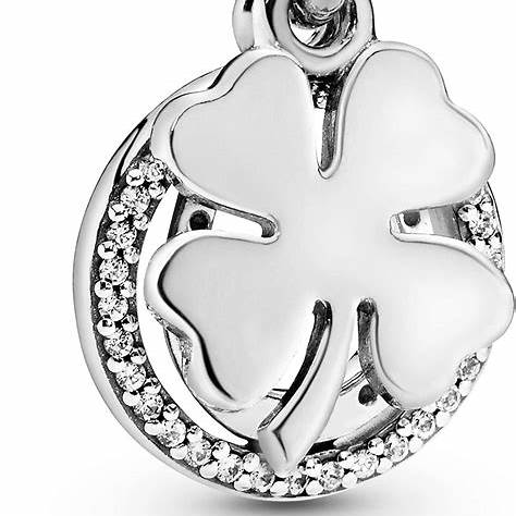 Pandora 792089CZ Charm penzolante con quadrifoglio portafortuna - Argento 925 con zirconi trasparenti