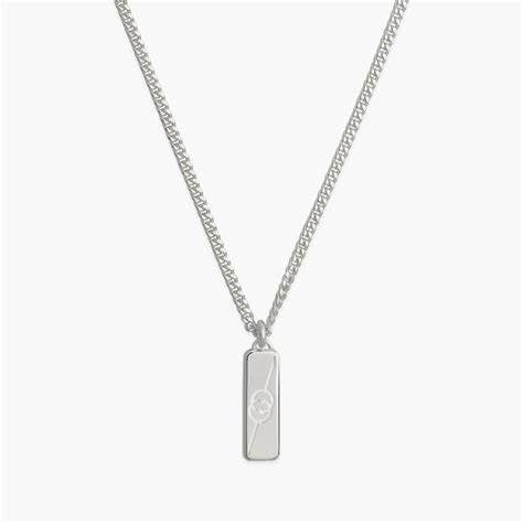 Gucci 925 Sterling Silver Diagonal Interlocking G Necklace - Model YBB774055001