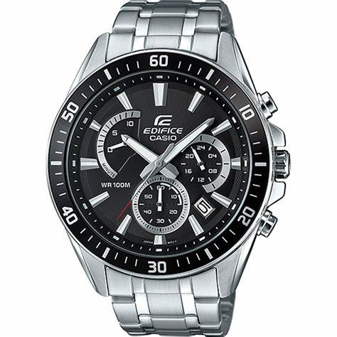 Casio Edifice EFR-552D-1AVUEF Men's Chronograph Watch – Black Dial, Stainless Steel Bracelet