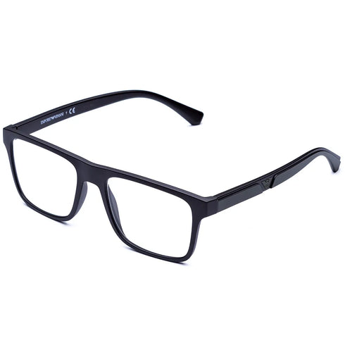 Emporio Armani EA4115 5853/1W Occhiali da vista da uomo - Montatura nera opaca con occhiali da sole a clip, 54mm