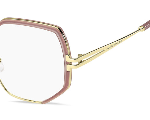 Marc Jacobs MJ 1092 EYR Women's Geometric Eyeglasses - Gold Frame, Nude Pink Accents