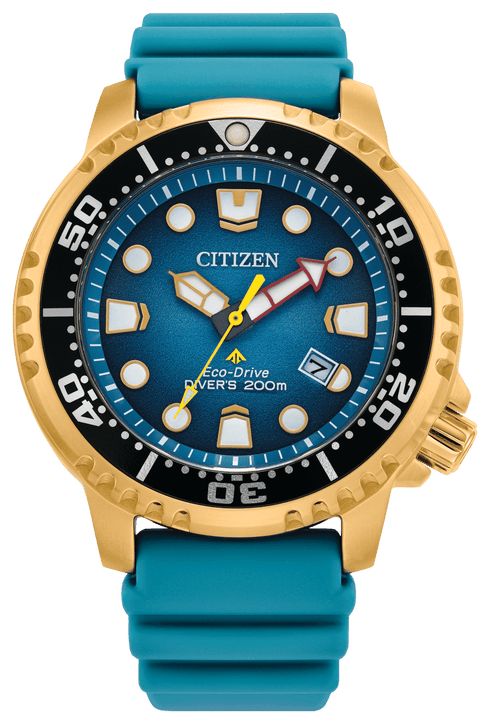 CITIZENCitizen Promaster Dive BN0162‑02X Men's 44 mm Eco‑Drive Diver – Turquoise Dial, Gold - Tone Case, 200 mWATCHESEcecile