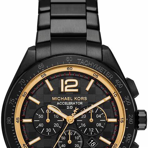 Michael Kors MK9179 Men's Accelerator 2.0 Black-Tone Stainless Steel Chronograph Watch