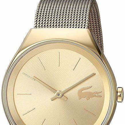 Lacoste 2000952 Women's Watch - Gold-Tone Stainless Steel Mesh Bracelet, Gold Dial, 38mm