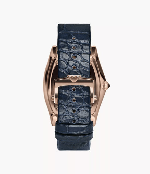 EMPORIO ARMANIEmporio Armani ARS3351 Swiss Automatic Watch - Rose Gold Case, Blue DialWATCHESEcecile