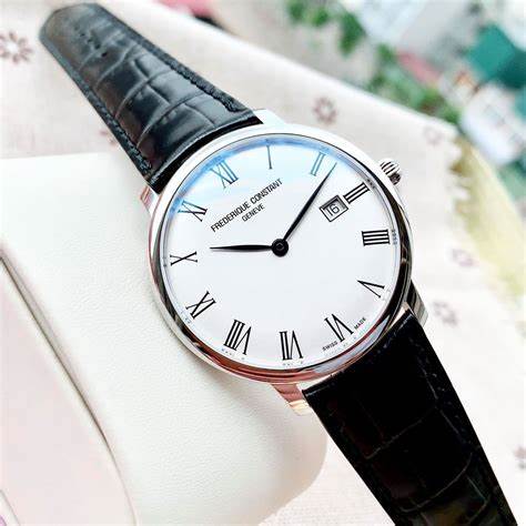 Frederique Constant Slimline Automatic FC-306MR4S6 – Silver Dial, Stainless Steel Case, Black Leather Strap