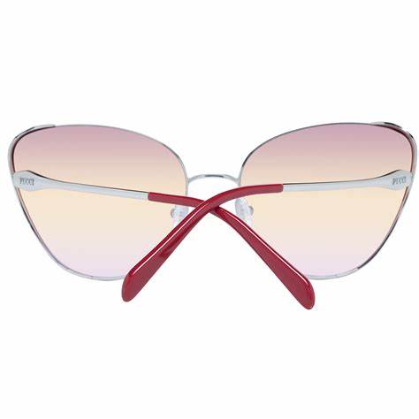 Occhiali da sole Emilio Pucci EP0186 16T - Montatura argento palladio lucido, lenti rosa sfumate