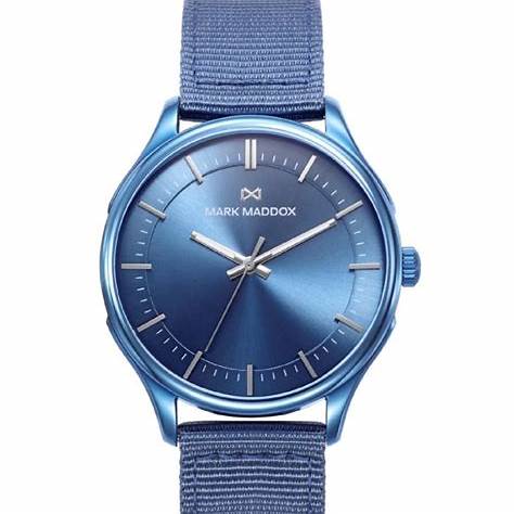 Mark Maddox HC1008-37 Men's Blue Dial Nylon Strap Watch - 41mm