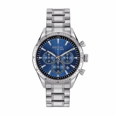 Breil Jato EW0655 Men's Chronograph Watch - 42mm Blue Sunray Dial, Stainless Steel Bracelet