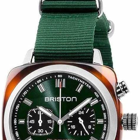 Briston Clubmaster Sport Chronograph 42mm British Green Dial Watch 17142-SA-TS-10-NBG