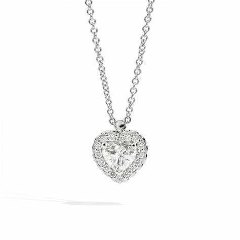 Recarlo P67SC022/039-45 Collana in oro bianco con diamanti a forma di cuore - 0,39ct, Collezione Anniversary Love, 45 cm