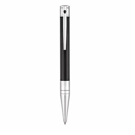 S.T. Dupont D-Initial Ballpoint Pen Model 265200 - Black Lacquer and Chrome Finish