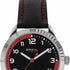 Breil Mate EW0620 Men's Quartz Watch - 37mm Black Dial with Red Accents, Black Leather Strap