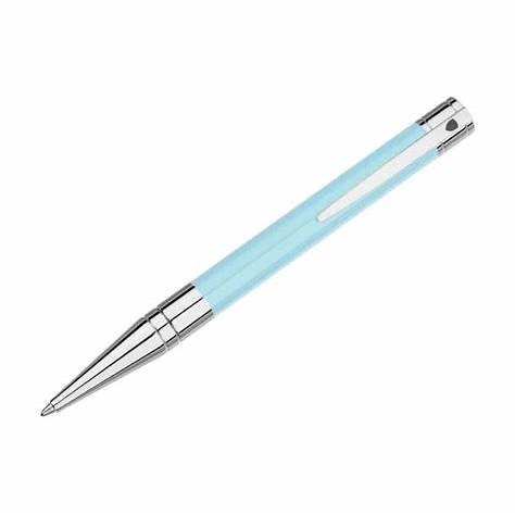 S.T. Dupont D-Initial Ballpoint Pen Model 265279 - Blue Lacquer and Chrome Finish