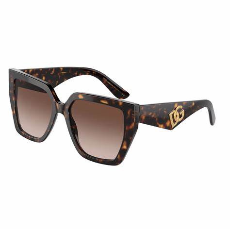 Dolce & Gabbana DG4438 502/13 Occhiali da sole da donna - Montatura avana, lenti marroni sfumate