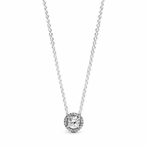 Pandora 396240CZ-45 Collana Eleganza Classica - Argento Sterling con Zirconi Chiari, 45cm