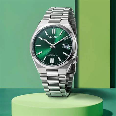 Citizen Tsuyosa NJ0200-50X 37mm Automatic Watch - Green Dial, Stainless Steel Bracelet