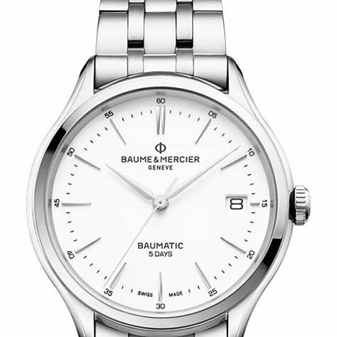 Baume & Mercier Clifton Baumatic MOA10400 Reloj Automático Hombre - Esfera Blanca, Brazalete Acero