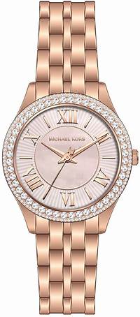 Michael Kors MK4845 Women's Mini Harlowe Rose Gold-Tone Watch with Pavé Crystal Bezel