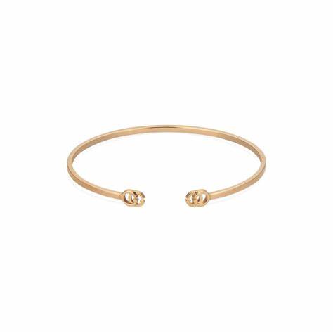 Gucci GG Running 18ct Rose Gold Cuff Bracelet - Size Medium