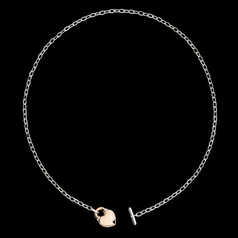 DODODoDo Heart Necklace DCC5001HEART0009A46 – 9K Rose Gold Pendant on 925 Sterling Silver Chain, 46 cmJEWELRYEcecile