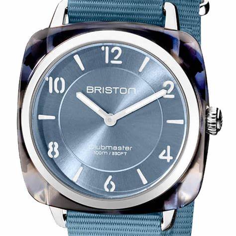 Briston Clubmaster Chic 36mm Ice Blue Dial Interchangeable NATO Strap 21536.SA.UB.25.NIB