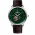 Zeppelin 8166-4 LZ120 Bodensee Orologio automatico da uomo - Quadrante verde, design a cuore aperto, cinturino in pelle marrone