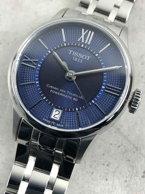 Tissot Chemin des Tourelles Powermatic 80 Reloj Señora - Esfera azul, Brazalete acero