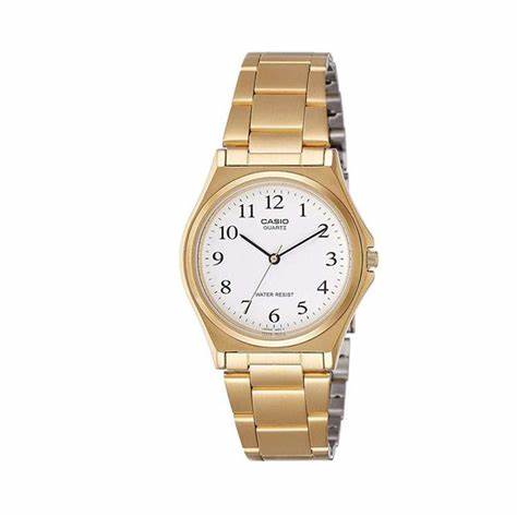 Casio LTP-1130N-7BRDF Damen Goldfarbene Analoguhr – Weißes Zifferblatt