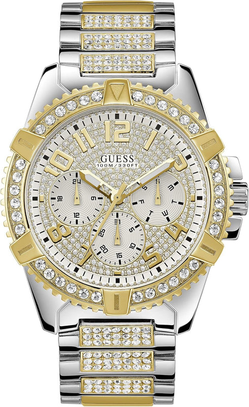 Guess Frontier W0799G4 Men's Two-Tone Watch with Crystal Accents & Multifunction