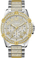 Guess Frontier W0799G4 Men's Two-Tone Watch with Crystal Accents & Multifunction