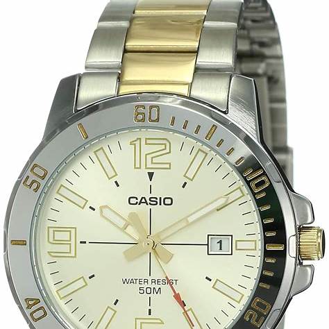 Reloj para hombre Casio MTP-VD01SG-9BVUDF - Esfera dorada, brazalete de acero inoxidable