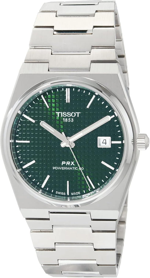 Tissot PRX Powermatic 80 T137.407.11.091.00 Reloj automático para hombre - Acero inoxidable 40mm, esfera verde