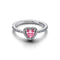 Pandora Elevated Pink Heart Ring 198421C03-54 - Sterling Silver with Pink Heart-Shaped Stone